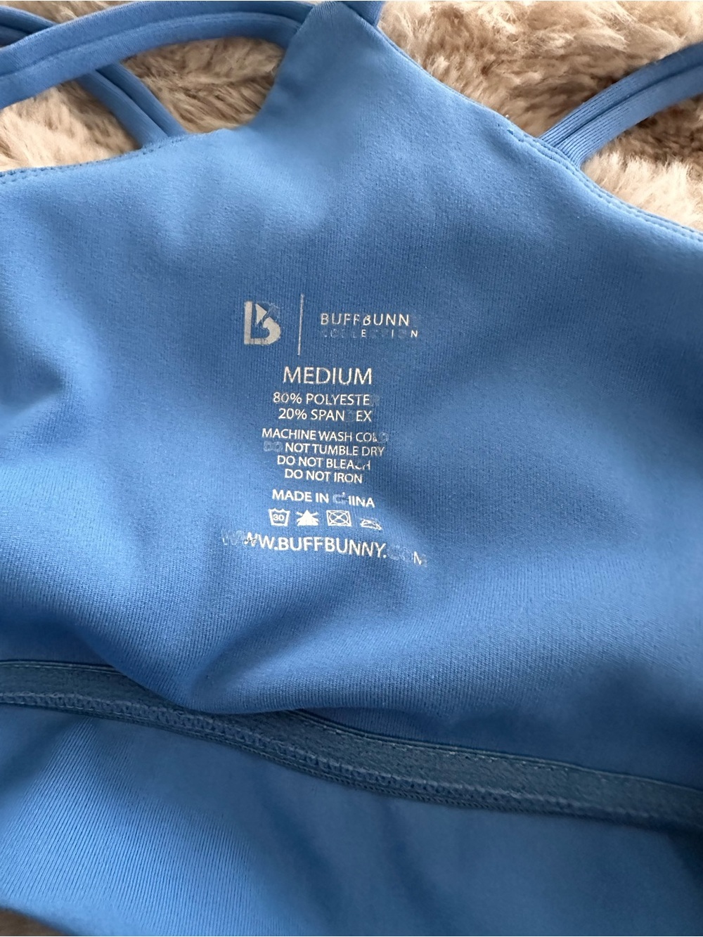 BuffBunny Sky Blue Double-Strap Sports Bra